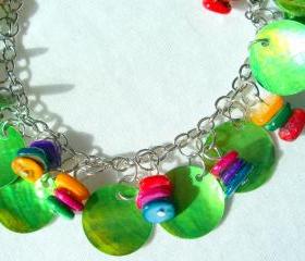 Summer Anklet Bright Bracelet Bright Green Tangerine Fuschia Violet